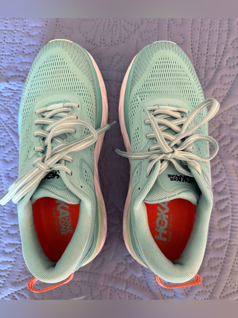 HOKA BONDI 7 Women's Light Blue-Aqua Running Shoes - Picture 5 of 8